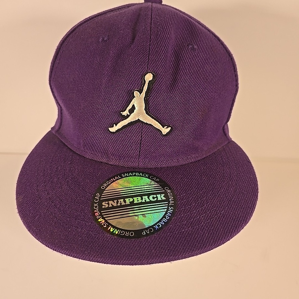 Purple Snapback Baseball Cap With Logo And Sticker